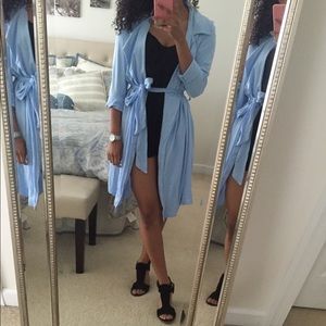 Forever 21 baby blue trench coat/ Duster coat